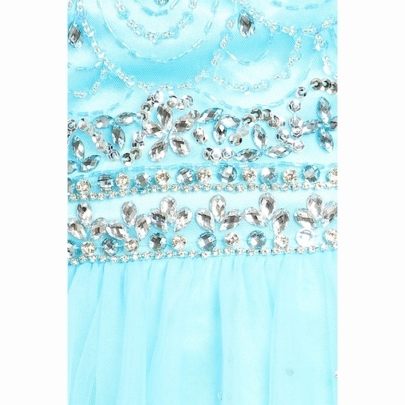 ICE Blue Rhinestone Party Dress 1635 - Picture 5 of 6